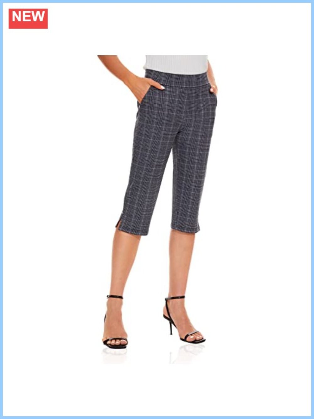 Women's Capri Leggings Tummy Control Pockets 4-Way Stretch